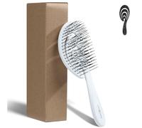 Chiara Ambra Brosse à Cheveux Démêlante - Brosse a Cheveux Demelante pour Tous Types de Cheveux - Bouclés Frisés Crepus Lisses - Respectueuse de l'Environnement - Blanc