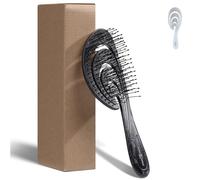 Chiara Ambra Brosse à Cheveux Démêlante - Brosse a Cheveux Demelante pour Tous Types de Cheveux - Bouclés Frisés Crepus Lisses - Respectueuse de l'Environnement - Noir