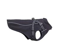 CHIARA Manteau Softshell pour Chien avec Doublure Polaire - pour Petits et Moyens Chiens - résistant à l'eau et au Vent avec Harnais intégré - Veste pour Chien Charlie, Noir, 4XL