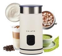 CHiATO milkPLAY Mousseur à lait électrique et mousseur à lait, 4 en 1, pour mousse froide, matcha, cacao et latte macchiato (blanc)