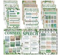 chiazllta Lot de 12 affiches éducatives de grammaire anglaise - Décoration de salle de classe - Tableau d'affichage anglais pour enseignants - Fournitures scolaires - Indispensables pour la salle de