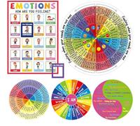 chiazllta Lot de 7 aimants magnétiques en forme de roue de sentiments mentaux, compteur d'humeur, affiche d'émotion, thérapie émotionnelle, aimant de travail social pour réfrigérateur, bureau, maison,