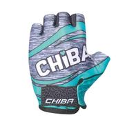 Chiba 2026 Gants de Cyclisme Courts pour Enfant Turquoise/Vert/Gris