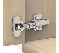 Chibery Lot de 10 charnières européennes dissimulées sans cadre - En nickel satiné - Angle d'ouverture à 105° - Réglage 4D - Contrôle de la vitesse - À clipser - En acier inoxydable - Pour porte