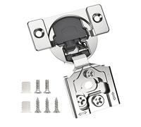 Chibery Lot de 2 charnières cachées 3D à fermeture douce pour porte de cadre de visage, charnières à fermeture automatique lente, nickel satiné, charnière cachée à angle ouvert à 105° pour porte