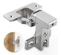 Chibery Lot de 20 charnières d'armoire encastrées à cadre frontal, fermeture amortie à 105°, plaque à clipser, fermeture automatique lente, matériel silencieux, 3D robuste pour coin aveugle, cuisine,