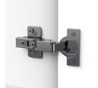 Chibery Lot de 20 charnières dissimulées sans cadre à demi-recouvrement à fermeture douce, plaqué titane noir, fermeture automatique, angle ouvert à 105°, réglage 4D, arrêt de 85 et 105 degrés, à