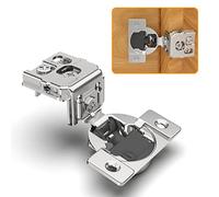 Chibery Lot de 50 charnières dissimulées 4D à recouvrement doux pour porte de cadre de façade, contrôle de la vitesse de fermeture, charnières à fermeture automatique lente, nickel satiné, angle