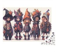 Chibi Enfants Puzzles 1000 Pieces Cadeau Unique Costumes d'halloween Jeu Éducatif Challenge Toy À De Qualité Supérieure Peinture Art pour Adultes Enfants 1000pcs (75x50cm)