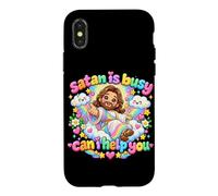 Chibi God - Satan Est Occupé, Puis-Je Vous Aider - Humour Coque pour iPhone X/XS