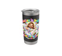 Chibi God - Satan Est Occupé, Puis-je Vous Aider - Humour Gobelet isotherme en acier inoxydable double paroi