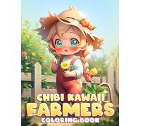 Chibi Kawaii Farmers Coloring Book: Cute Coloring pages featuring Miniature Japanese Manga Farming Designs for Adults Relaxation and Creativity