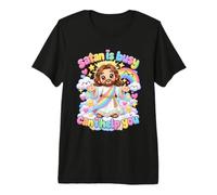 Chibi Satan Est Occupé, Je Peux T'aider - Humour Chrétien T-Shirt Haut de Gamme