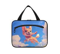 Chibi Style Cartoon Cute Dog Hanging Cosmetic Bags for Women with Hook, Designer Extensible Makeup Bag for Car for Travel Accessories for Women Backpacking Bolso Viajero para Mujer