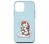 Chibi Unicorn Mangeant des Spaghettis Arc-en-Ciel Graphique Coque pour iPhone 12 Mini