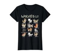 Chibi Wolf Loups Animaux du Monde Amoureux des Loups T-Shirt Graphique avec Valeur