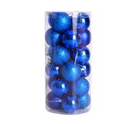 CHIC-24pcs Boules de noël pour décoration de Noël - 4cm- Mats et Brillantes Sapin - Arbre de Noël (Bleu)