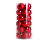 CHIC-24pcs Boules de noël pour décoration de Noël - 4cm- Mats et Brillantes Sapin - Arbre de Noël (Rouge)