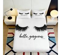 Chic 3D Printed Microfiber Mattress Cover, Hello Gorgeous Bed Sheet, Soft Touch, Guest Room Bedding, Stylish Room Accent 140x200x25cm