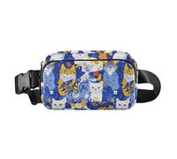 Chic America Shorthaircats Sac banane pour femme, homme, adolescent, résistant à l'eau, avec sangle réglable pour le shopping, le sport, le travail Bleu roi