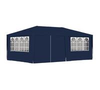 CHIC Anti-UV Tonnelle de Jardin Tente de réception avec parois latérales 4x6 m Bleu 90 g/m² FR1817