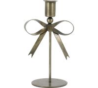 Chic Antique Bougeoir avec Nœud - H 18 / L 10,5/ B 7,5 cm