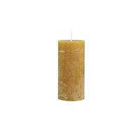 Chic Antique Macon - Bougie pilier rustique - Différentes couleurs et tailles - 100 % paraffine - Longue durée de combustion - Moutarde - 15 x 7 cm