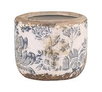 Chic Antique Melun Opale 65601-06 Pot de fleurs avec motif français Bleu crème Vase pichet étanche pour l'intérieur lasuré Différentes tailles et formes (pot 65601-06 H 7 x Ø8 cm)