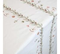 Chic Antique Nappe AIX Blanche Avec Guirlande De Noël 140x240 Cm Coton