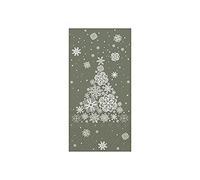 Chic Antique X-Mas 38003-21 Serviettes de table en papier, motif d'arbre de Noël, flocons de neige, sapin de Noël, différentes tailles et motifs, olive, 20 x 10 cm