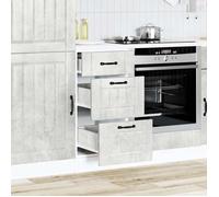 CHIC Armoire de placard pour cuisine - Armoire de cuisine Lucca gris béton ,Bois ingénierie - Montage facile@SARA863764