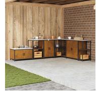 CHIC Armoire de placard pour cuisine - Meuble de rangement de cuisine avec tiroir avec étagère Rouillé - Montage facile@SARA267146