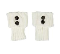 CHIC-Bas Guêtre Jambières Legging Chausettes Hiver Chaud Tressé Tricot Femme (Blanc)