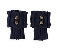 CHIC-Bas Guêtre Jambières Legging Chausettes Hiver Chaud Tressé Tricot Femme (Bleu)