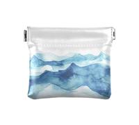 Chic Blue Waves Porte-monnaie Blanc Poche Portefeuille Mini Portefeuille Femme, Chic Blue Waves Blanc, 4.33x3.74In, Chic Blue Waves Blanc