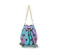Chic Boutique De Mode Sac Lumineux Geometrique Holographique Réfléchissant Brillant Original (Bucket Chain)