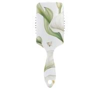Chic Calla Lily Flower White _ Brosse à cheveux massante conçue pour masser le cuir chevelu pour cheveux mouillés avec poignée ergonomique cepillo para cabello de mujer