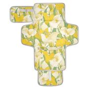 Chic Calla Lily Matelas à langer réutilisable avec poche en tissu pour table à langer légère et pliable Cambiador de pa?ales para Bebes Jaune citron vert clair