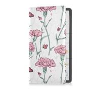 Chic Carnation Porte-carte d'immatriculation et d'assurance en cuir de qualité supérieure pour documents, cartes, permis de conduire Blanc pêche