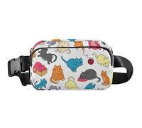 Chic Cat Sac banane étanche pour femme Sac banane festival voyage pochette banane chic chat blanc 20,3 x 13,5 x 5,8 cm, drôle mignon, chat chic blanc, 20,3 x 13,5 x 5,8 cm, drôle mignon, Chat Chic