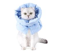 Chic Chat Cône Collier Stop Léchage Chaud Récupération Écharpe pour Chats Blessure Récupération Polyester Bleu Royal M (Moyen)