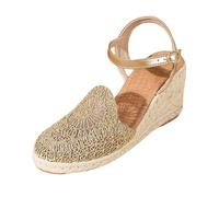 Chic Compensées Espadrilles Femme Plate-Forme Jute Femme Sandales compensées avec Dentelle et Sangle de Cheville Chaussures Mariée Mariage Espadrilles Mariage Bohemien Confort