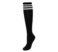 CHIC DIARY Chaussettes montantes pour femme et fille - Football - Sport - College - Costume de pom-pom girl, Noir , taille unique