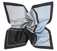 CHIC DIARY Foulard Élégant Carré pour Femme - Écharpe d'Affaires à Carreaux, Mouchoirs, Bandana - 60 x 60 cm, Bleu Sale, Taille Unique