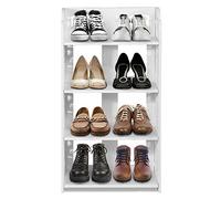 Chic Etagère à Chaussures en Composite Bois Plastique Ajouré Meuble Etagère de Rangement pour Cuisine Salle de Bain Chambre - 40x23x71cm (4 Etages)