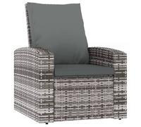 CHIC Fauteuil inclinable de jardin avec coussins gris résine tressée - 74x80,5x93 cm 757638 S11