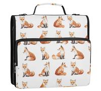 Chic Fox Classeur à 3 anneaux avec fermeture éclair et sangle multi-poches pour l'école et le bureau Blanc 3,8 cm