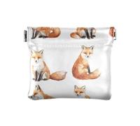 Chic Fox Petit porte-monnaie en cuir imperméable pour femme et fille Blanc, renard chic blanc, decoration