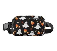 Chic Ghosts Sac banane imperméable pour femme Grand sac banane à fleurs Noir 20,3 x 13,5 x 5,8 cm, Chic Ghosts Noir, 8 x 5.3 x 2.3 inch, Drôle et mignon