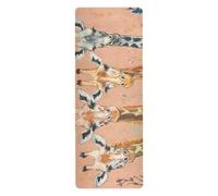 Chic Giraffe Peach Tapis de yoga et pilates 1 mm pour femme imprimé, antidérapant, serviette pour tapis de yoga avec sac de transport 180,3 x 66 cm